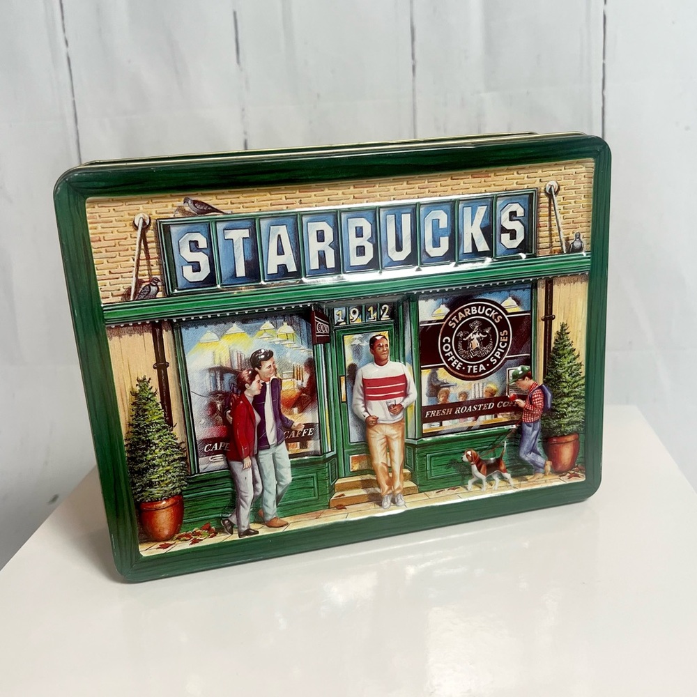 Vintage 1999 Starbucks Cookie Tin 3D Pike Place Market First Store Seattle